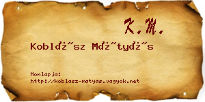 Koblász Mátyás névjegykártya