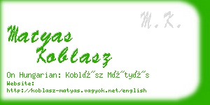 matyas koblasz business card